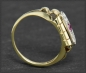 Preview: Diamant Brillant & Rubin Ring aus 585 Gold, Antik