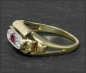 Preview: Diamant Brillant & Rubin Ring aus 585 Gold, Antik