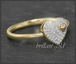 Preview: Herz Ring mit 0,22ct Diamanten aus 10 Karat Gold