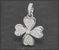 Preview: Anhänger "Kleeblatt"; 0,40ct Diamanten, 10K Gold