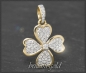 Preview: Anhänger "Kleeblatt"; 0,40ct Diamanten, 10K Gold