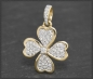Preview: Anhänger "Kleeblatt"; 0,40ct Diamanten, 10K Gold