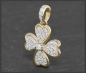 Preview: Anhänger "Kleeblatt"; 0,40ct Diamanten, 10K Gold