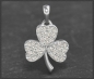 Preview: Anhänger "Kleeblatt"; 0,30ct Diamanten, 10K Gold