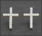 Preview: Diamant Kreuz Ohrstecker 0,25ct; River & Si