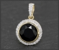 Preview: Gold Anhänger mit 3,15ct Diamant & Onyx