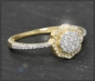 Preview: Cocktailring mit 0,38ct Diamanten, 10 Karat Gold