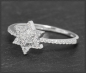 Preview: Ring mit 0,40ct Diamanten, Stern Damenring 10K Gold