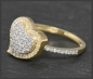 Preview: Herz Gold Ring mit 0,48ct Diamanten, 10 Karat