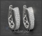 Preview: Diamant Creolen mit 0,30ct, 10K (10 Karat) Gelbgold, Weißgold Damen Ohrringe