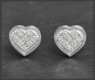 Preview: Herz Ohrstecker 0,12ct Diamanten, 10K Gold