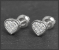 Preview: Herz Ohrstecker 0,12ct Diamanten, 10K Gold