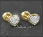 Preview: Herz Ohrstecker 0,12ct Diamanten, 10K Gold