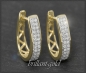 Preview: Diamant Creolen mit 0,30ct, 10K (10 Karat) Gelbgold, Weißgold Damen Ohrringe