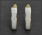 Preview: Diamant Creolen mit 0,30ct, 10K (10 Karat) Gelbgold, Weißgold Damen Ohrringe