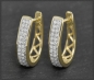 Preview: Diamant Creolen mit 0,30ct, 10K (10 Karat) Gelbgold, Weißgold Damen Ohrringe