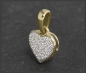 Preview: Herz Anhänger mit 0,10ct Diamanten, 10K Gold