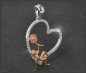 Preview: Anhänger Herz & Blume 0,33ct Diamanten, 10K