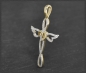 Preview: Kreuz Anhänger mit 0,37ct Diamanten, 10K Gold