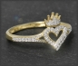 Preview: Herz & Krone Claddagh Ring 0,25ct, 10K Gold