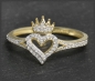 Preview: Herz & Krone Claddagh Ring 0,25ct, 10K Gold