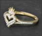 Preview: Herz & Krone Claddagh Ring 0,25ct, 10K Gold