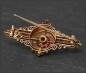 Preview: Gold Brosche mit Perlen, Antik Jugendstil um 1890