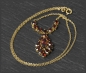 Preview: Vintage Gold Collier, 7ct rote Granate, um 1950