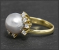 Mobile Preview: Tahiti Perle 11,5mm & 0,40ct Diamant Gold Ring