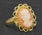 Preview: Antik Ring mit Gemme, ca 1930, 750 Gelbgold