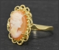 Preview: Antik Ring mit Gemme, ca 1930, 750 Gelbgold