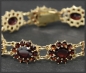 Preview: 32ct Granat & Gold Damen Tennis Armband, Vintage