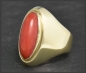 Preview: Ring, rote Koralle Cabochon, 585 Gold, Vintage