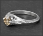 Preview: Diamant Ring, 0,82ct Brillant, 585 Gold, Antik Design