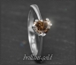 Preview: Diamant Herz Ring 0,69ct cognac-champagner, 585 Gold