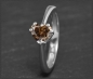 Preview: Diamant Herz Ring 0,69ct cognac-champagner, 585 Gold