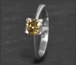 Preview: Diamant Solitär Ring mit 0,95ct, cognac-champagner