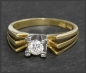 Preview: Diamant Ring 0,30ct Brillant Solitär, 585 Gold, Vintage