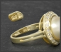 Preview: Diamant 0,35ct & 10mm Mabe Perlen Ring 585 Gold