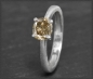 Preview: Diamant Solitär Ring, 1,06ct in champagner, 585 Gold