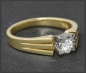 Preview: Vintage 0,25ct Diamant Solitär Ring, 585 Gold