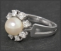 Preview: Diamant & Perlen Ring, 0,50ct Brillanten, 585 Gold