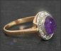 Preview: Diamant & Amethyst Ring, Gold & Platin, Antik