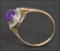 Preview: Diamant & Amethyst Ring, Gold & Platin, Antik