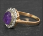 Preview: Diamant & Amethyst Ring, Gold & Platin, Antik