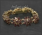 Preview: Granate 32ct Blumen Armband, 333 Gold, Vintage