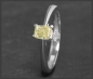 Preview: Diamant Ring 0,51ct in Fancy Yellow, Kissenschliff