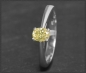 Preview: Diamant Ring 0,49ct Fancy Yellow gelb, 585 Weißgold