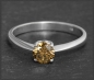 Preview: Diamant Ring, 0,69ct lupenrein & cognac, 585 Gold