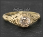 Preview: Ring cognac Diamant 0,87ct, 585 Gold, Jugendstil Design